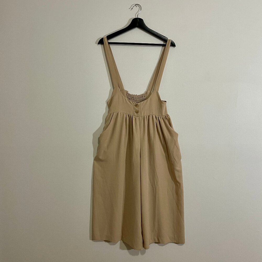 BBIRD Japanese Brand Cropped Wide Leg Suspender Jumpsuit (Pink, XS)